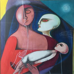 L'infant - Oli damunt fusta - 60x60 cm. - 500,00 €