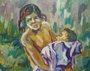 Maternitat - oli tela - 63x79 cm - 500,00 €